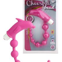 111597 - Анальный вибростимулятор розовый 19 см Cheerful Bead Dolphin